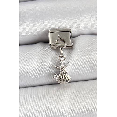 316L �elik Sallant�l� Zirkon Ta�l� Deniz Y�ld�z� Ve �stiridye Model G�m�� Renk Nomination Charm