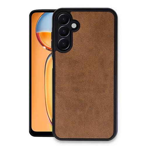 Galaxy M15 K�l�f Aras Deri Kapak - Taba