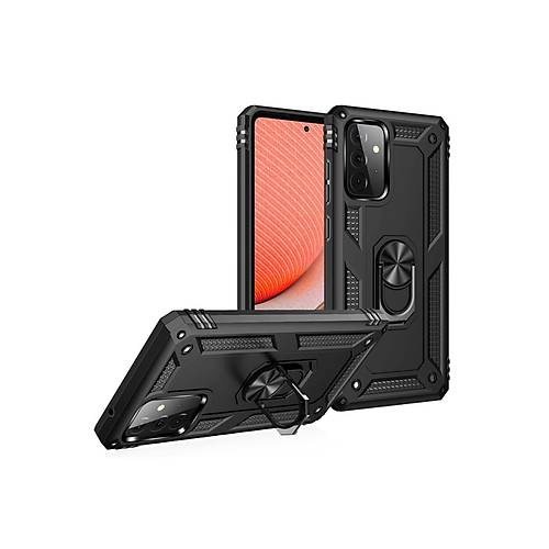 Galaxy A72 K�l�f Sofya Y�z�kl� Silikon Kapak - Siyah