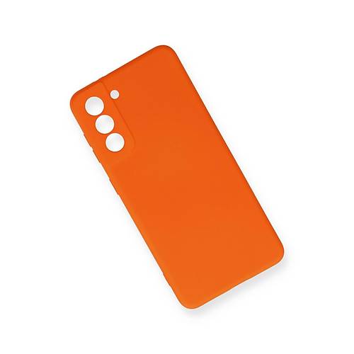 Galaxy S21 FE K�l�f Nano i�i Kadife Silikon - Turuncu