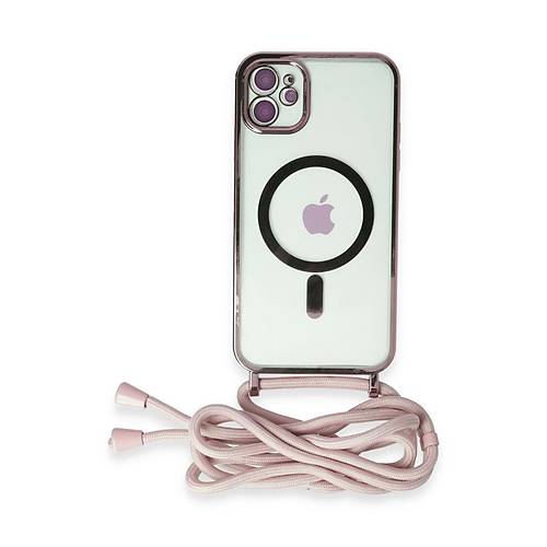 iPhone 11 K�l�f Divo Lazer Ask�l� Magsafe Kapak - Pembe