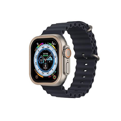 Watch Ultra 49mm Al�minyum Kasa Cam Ekran Koruyucu - Gold