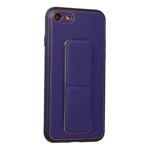 iPhone 7 K�l�f Coco Deri Standl� Kapak - Mor