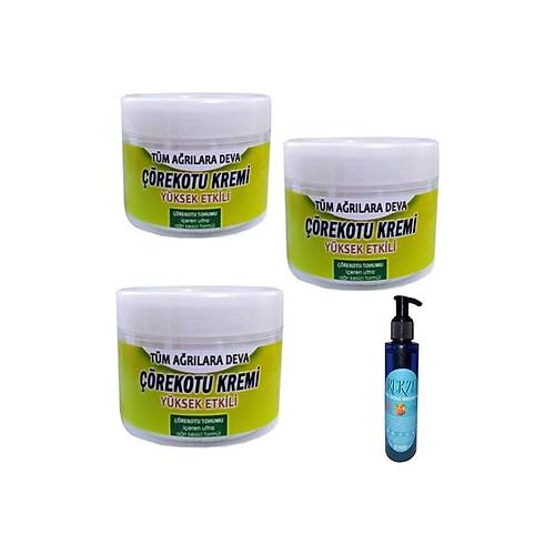Mucizevi ��rek Otu Kremi 100 ml x 3 Adet / �ilekli V�cut Masaj Bak�m Ya�� 125 ml