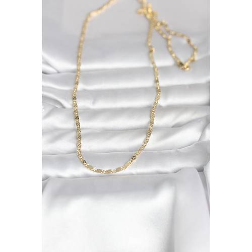 CM 14K Gold Renk �izgi Lazer Model 60 cm Kad�n Kolye