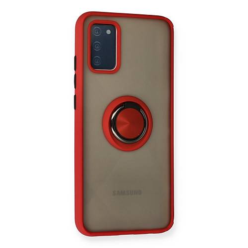 Galaxy A02S K�l�f Montreal Y�z�kl� Silikon Kapak - K�rm�z�