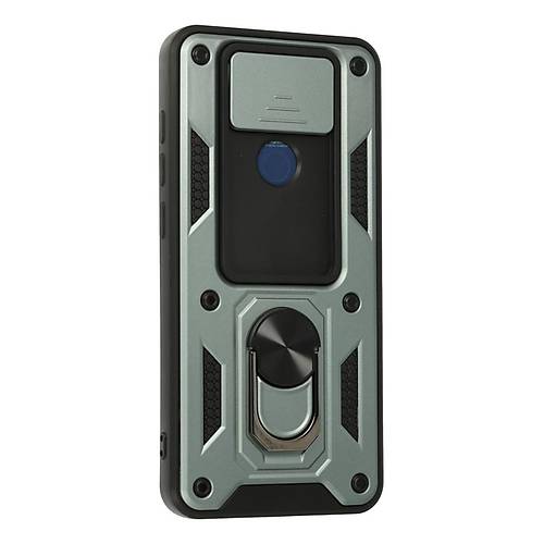 Redmi Note 9 K�l�f Pars Lens Y�z�kl� Silikon - Ye�il