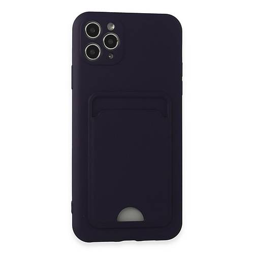 iPhone 11 Pro Max K�l�f Kelvin Kartvizitli Silikon - Derin Mor