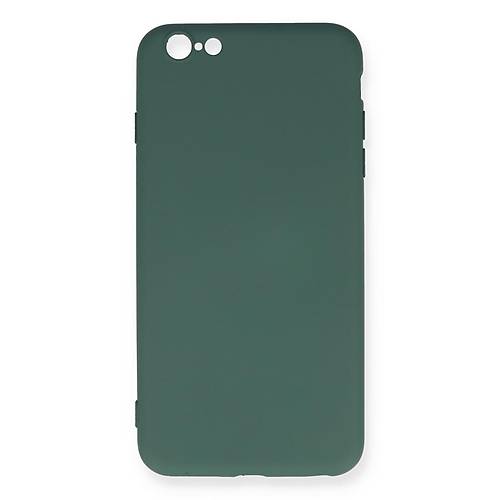 iPhone 6 Plus K�l�f Nano i�i Kadife Silikon - Koyu Ye�il