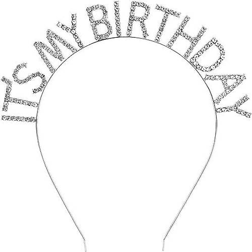 Kristal Ta�l� G�m�� Renk �t's My Birthday Yaz�l� Do�um G�n� Parti Tac� 14x16 cm