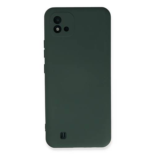 Realme C11 2021 K�l�f Nano i�i Kadife Silikon - Koyu Ye�il