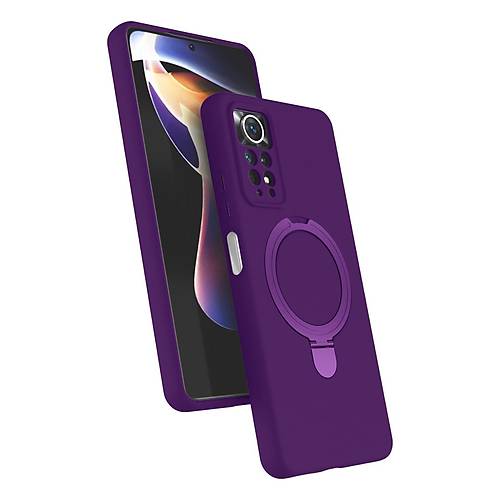 Redmi Note 12 Pro 4G Regal Magsafe Standl� Kapak - Derin Mor