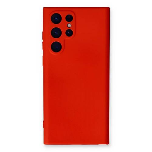 Galaxy S24 Ultra K�l�f Nano i�i Kadife Silikon - K�rm�z�