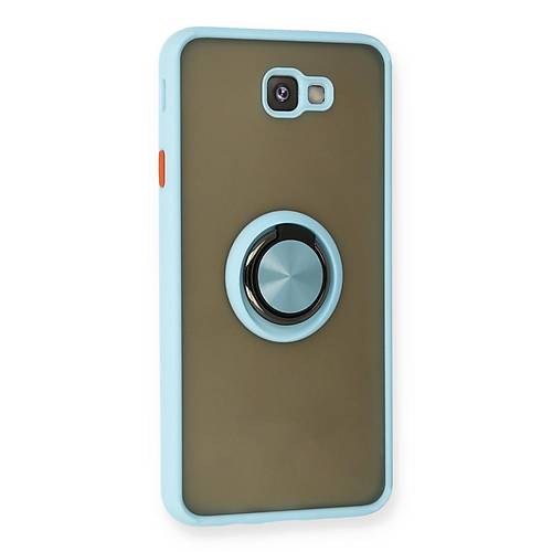 Galaxy J7 Prime K�l�f Montreal Y�z�kl� Silikon Kapak - Buz Mavi