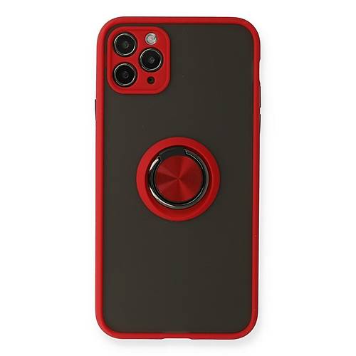 iPhone 11 Pro K�l�f Montreal Y�z�kl� Silikon Kapak - K�rm�z�