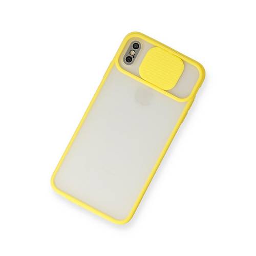iPhone X K�l�f Palm Buzlu Kamera S�rg�l� Silikon - Sar�