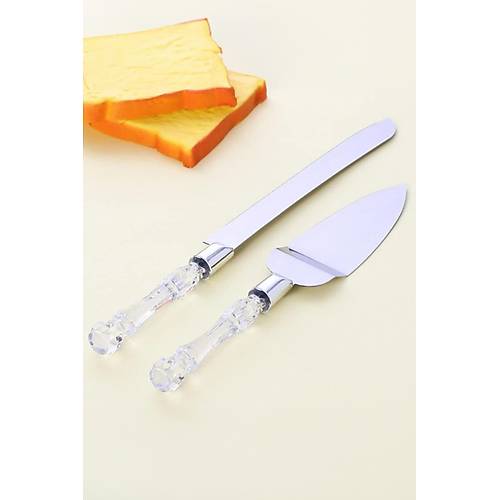 2�li Paslanmaz �elik Pasta Servis Seti Spatula B��ak Seti
