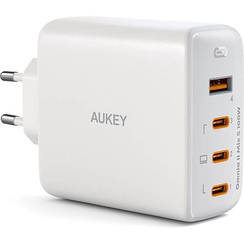 AUKEY PA-B7S-WH 100W D�RT BA�LANTI NOKTALI PD GAN DUVAR �ARJ C�HAZI