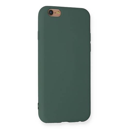 iPhone 6 K�l�f Nano i�i Kadife Silikon - Koyu Ye�il