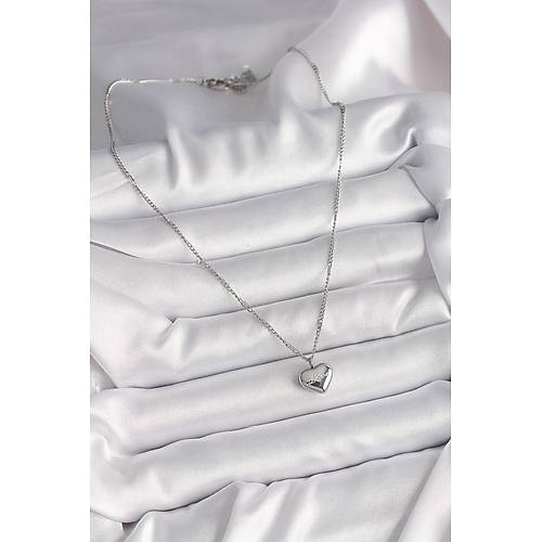 316L �elik G�m�� Renk Zincir Love ��leme Kalp Fig�r Kad�n Kolye