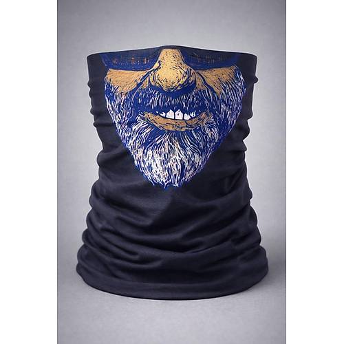 Sakall� Y�z Desenli Baf Buff � �ok Ama�l� Boyunluk & Maske 1 No