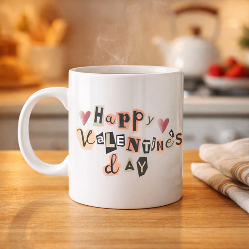 Happy Valentine�s Day Porselen Kupa � Model 1 Sevgililer G�n� Hediyesi