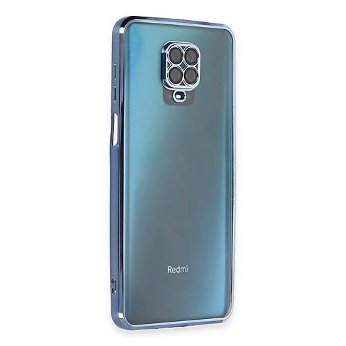 Redmi Note 9 Pro K�l�f Razer Lensli Silikon - A��k Mavi