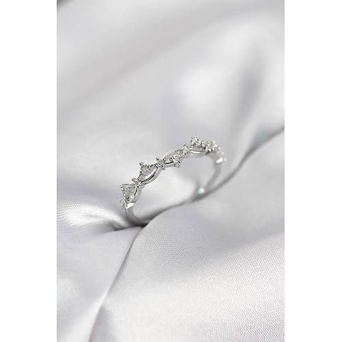 Zirkon Ta�l� Pirin� G�m�� Renk Kad�n Y�z�k