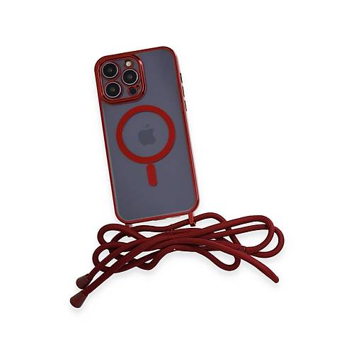 iPhone 12 Pro Max K�l�f Divo Lazer Ask�l� Magsafe Kapak - K�rm�z�