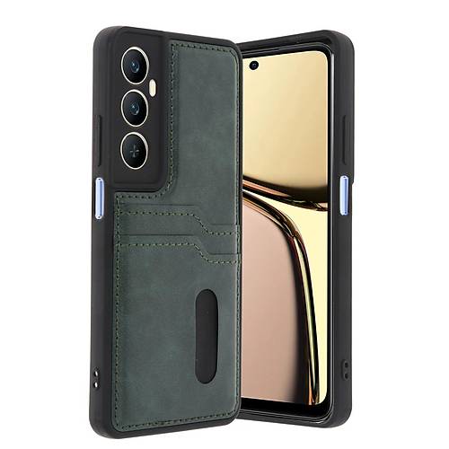 Realme C65 Sara Kartvizitli Deri K�l�f - Ye�il