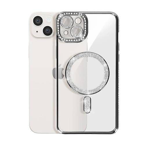 iPhone 15 K�l�f Joke Simli Magneticsafe K�l�f - Siyah