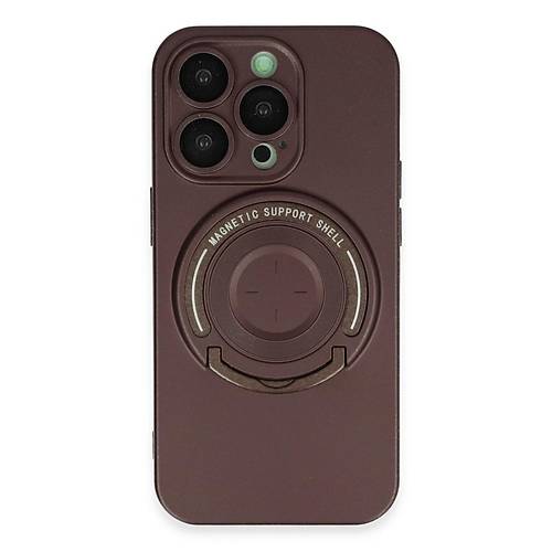 iPhone 14 Pro K�l�f Lukka Magneticsafe Kapak - Kahverengi