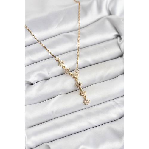 316L �elik Zincir Gold Renk Kutup Y�ld�z� Model Kad�n Kolye