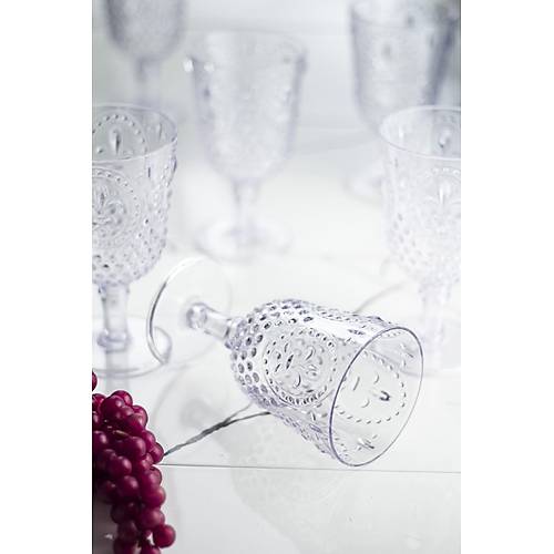 Akrilik �effaf 6'l� Kadeh & Su Me�rubat Kahve Yan� Barda�� 450 ml ( Cam De�ildir )