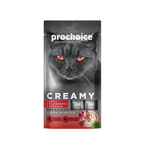 Creamy Ton Bal�kl� K�z�lc�kl� ve Kedi Otlu S�v� Kedi �d�l Mamas� 4x15 Gr