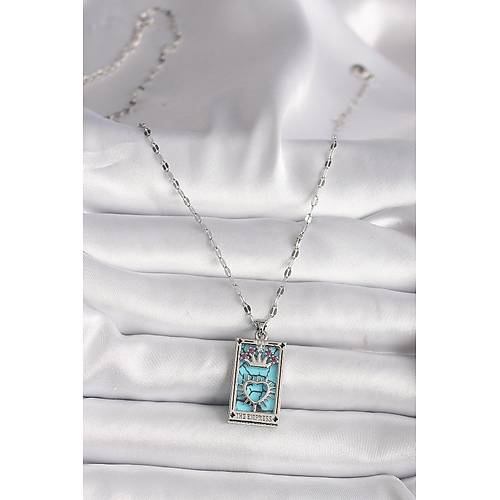 316L �elik G�m�� Renk Pembe Zirkon Ta�l� Ta� Kalp Portre Model Kad�n Kole