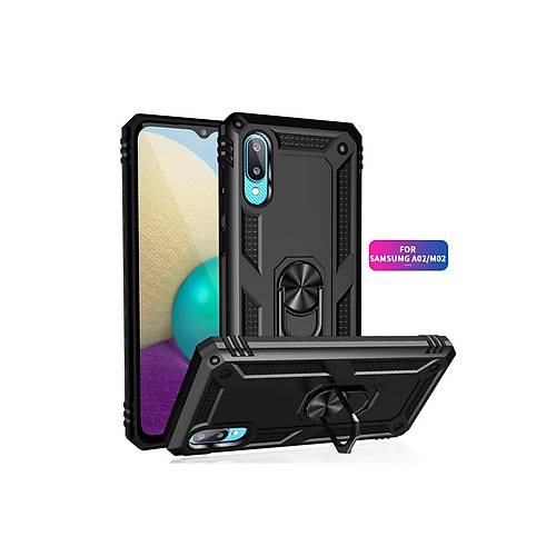 Galaxy A02 K�l�f Sofya Y�z�kl� Silikon Kapak - Siyah