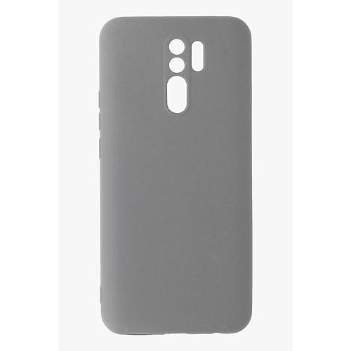 Redmi 9 K�l�f Nano i�i Kadife Silikon - Gri