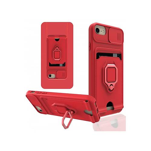 iPhone 7 K�l�f Zuma Kartvizitli Y�z�kl� Silikon - K�rm�z�