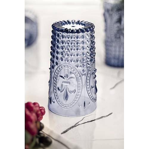 Akrilik Buz Mavisi 6'l� Uzun Bardak & Su Me�rubat Barda�� 750 ml ( B�y�k Boy & Cam De�ildir )