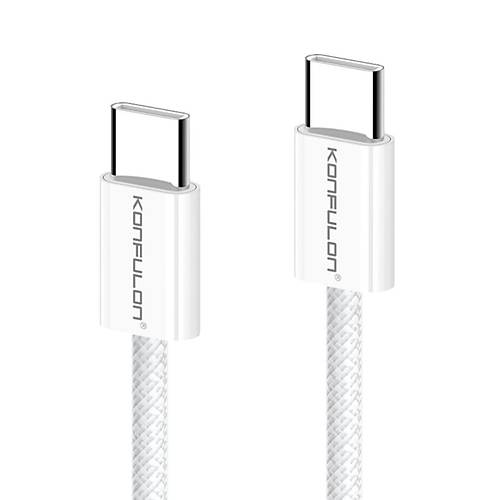 DC130 2M 60W Type-C to Type-C �rg�l� H�zl� �arj Kablosu - Beyaz