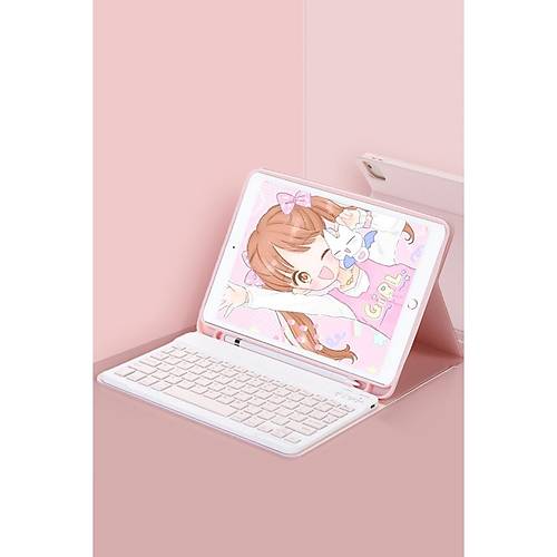 iPad Pro 12.9 (2022) K�l�f KC01 Smart Klavyeli Tablet K�l�f� - Pembe