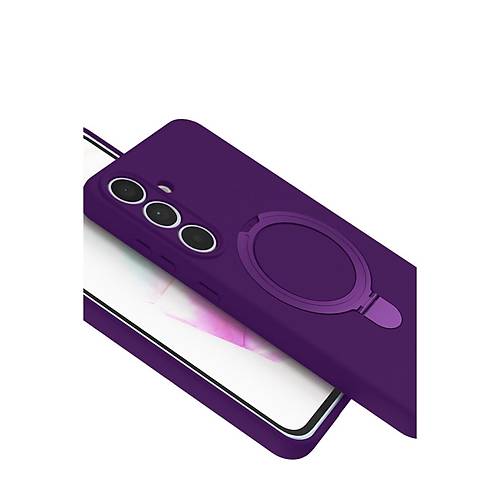 Galaxy S24 FE Regal Magsafe Standl� Kapak - Derin Mor
