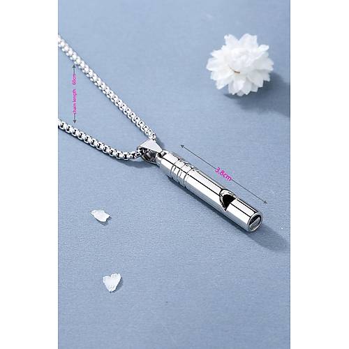 Acil Durum D�d��� 316L �elik Kararma Yapmaz Y�ksek Desibel Kolye Unisex