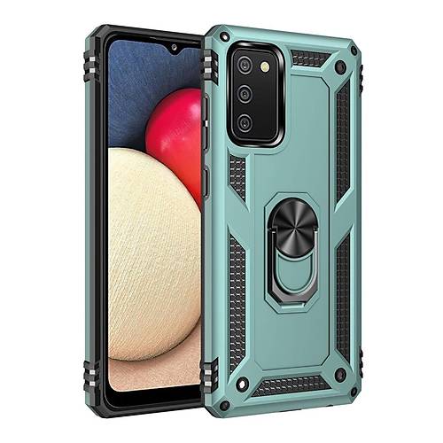 Galaxy A02S K�l�f Sofya Y�z�kl� Silikon Kapak - Ye�il