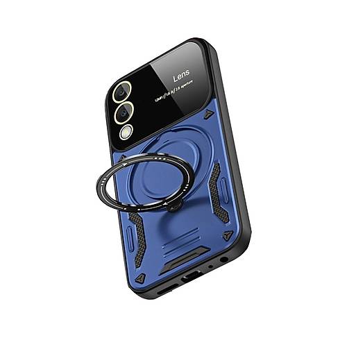 Galaxy S25 Edge K�l�f Joy Lens Standl� Kapak - Lacivert