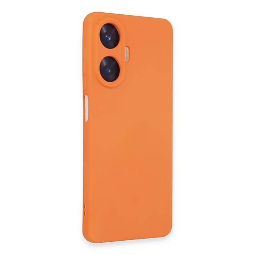 Realme C55 K�l�f Nano i�i Kadife Silikon - Turuncu