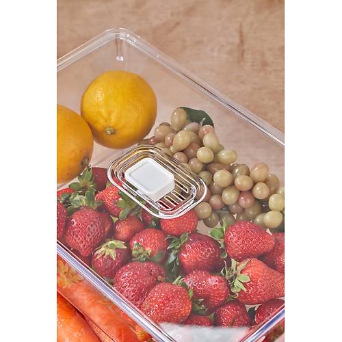 2'li Orta Boy Vakum D��meli Kapakl� Dolap ��i Organizeri & K�r�lmaz D�zenleyici Kutu (4,5Lt)