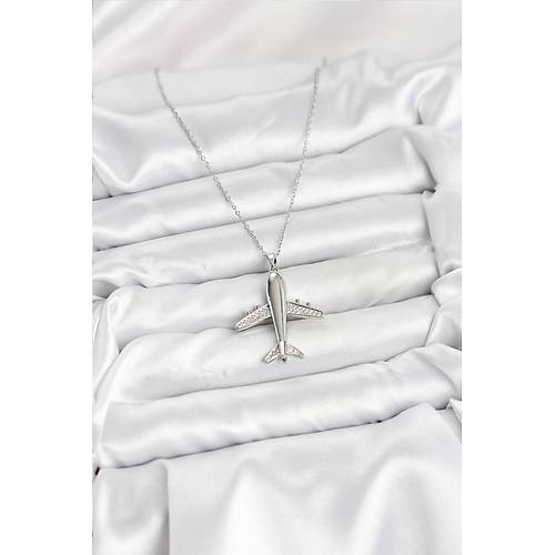 316L �elik Zincir G�m�� Renk U�ak Model Kad�n Kolye