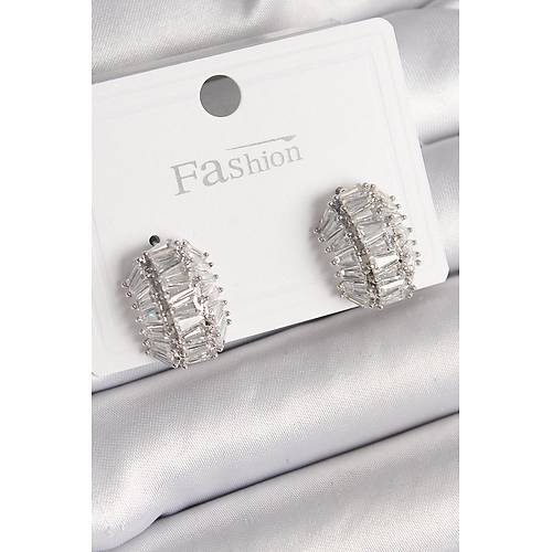 Pirin� G�m�� Renk Zirkon Ta�l� Kaplumba�a Kabu�u Model Kad�n K�pe